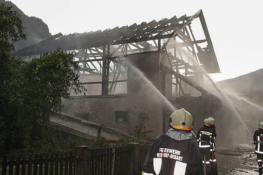 Brand eines Wirtschaftsgebäudes in Tristach