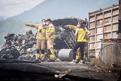 Großbrand Abfallwirtschafs<br>zentrum Nußdorf-Debant
